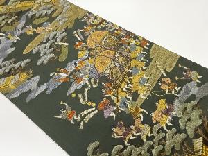 屋敷・神輿・人物模様織出し袋帯